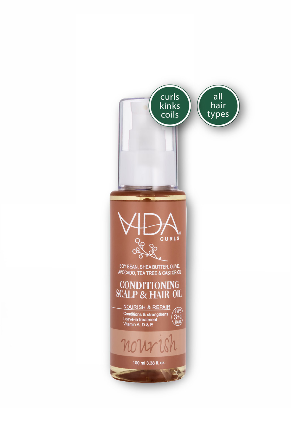 VIDA CURLS CONDITIONING SCALP & HAIR OIL 100ML